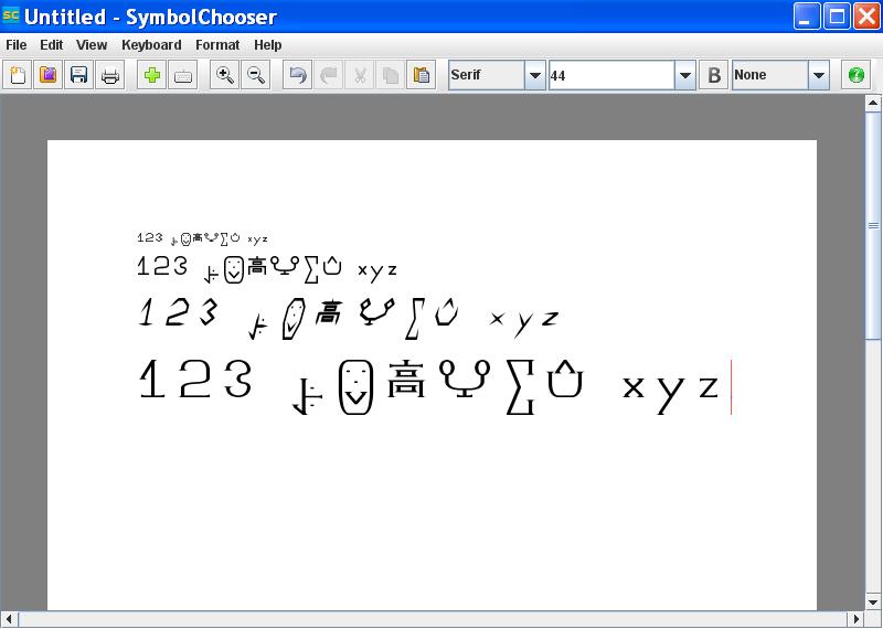 SymbolChooser 2.9 software screenshot