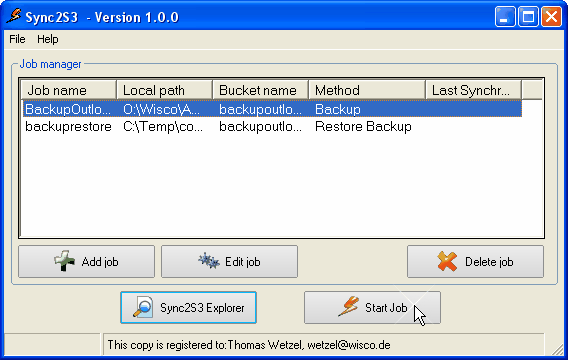 Sync2S3 1.1.5 software screenshot