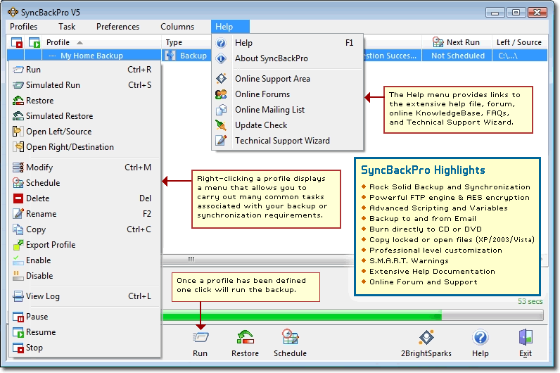 SyncBackPro 6.5.30.0 software screenshot