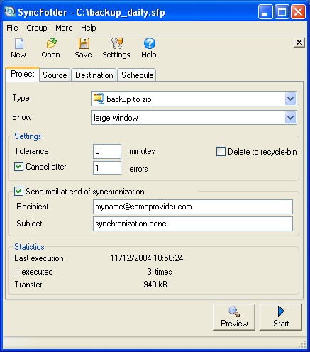 SyncFolder 2.4 software screenshot
