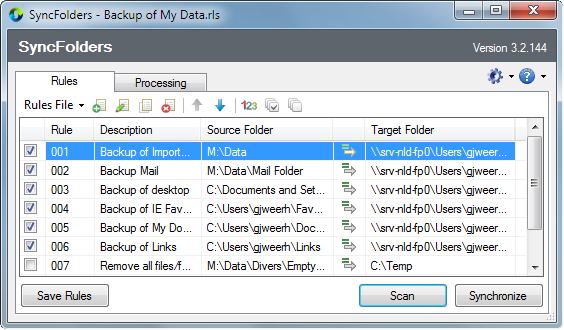 SyncFolders 3.4.369 software screenshot