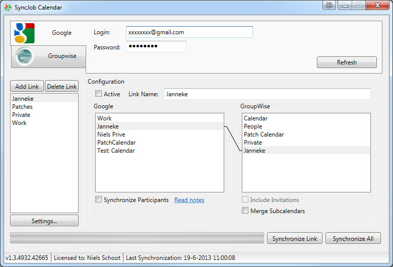 SyncJob Calendar 1.4.1.436 Beta software screenshot