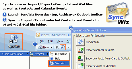SyncWiz for Outlook 2.00 software screenshot