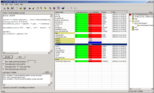 SynchronEX File Synchronizer, Backup/FTP 3.1.0.5 software screenshot