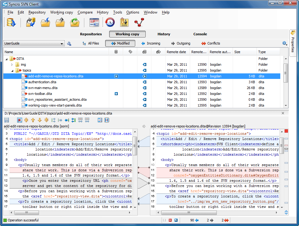 Syncro SVN Client 10.1.2015040812 software screenshot