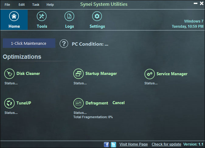 Synei System Utilities 3.40 software screenshot