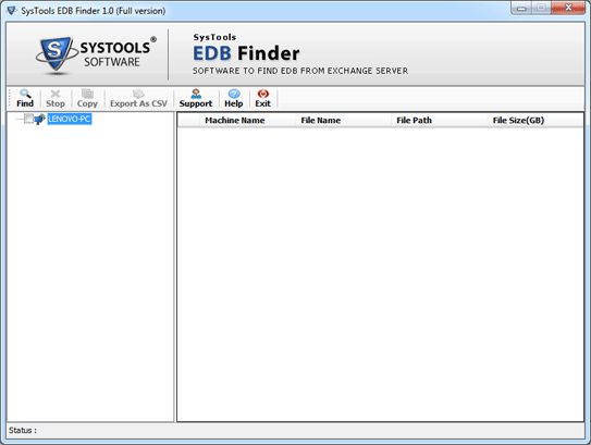 SysTools EDB Finder 1.0 software screenshot