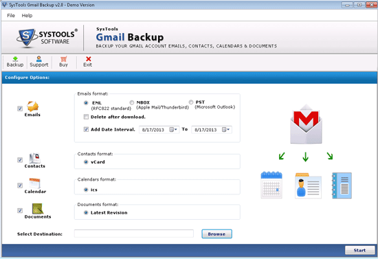 SysTools Gmail Backup 3.0.0.0 software screenshot