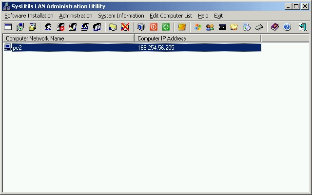 SysUtils LAN Administration Utility 1.2 software screenshot