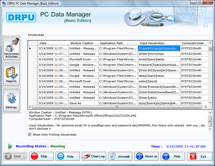 System Monitoring Software 4.0.1.5 software screenshot