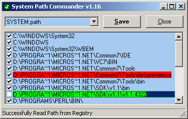 System Path Commander 1.31 software screenshot