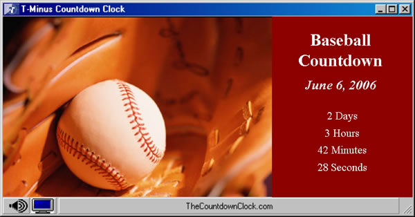 T-Minus Baseball Countdown 6.0 software screenshot