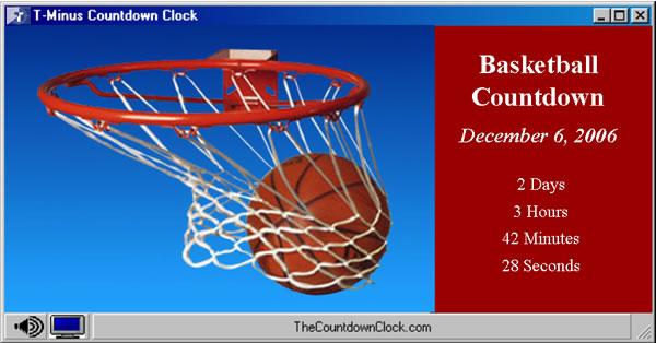 T-Minus Basketball Countdown 6.0 software screenshot