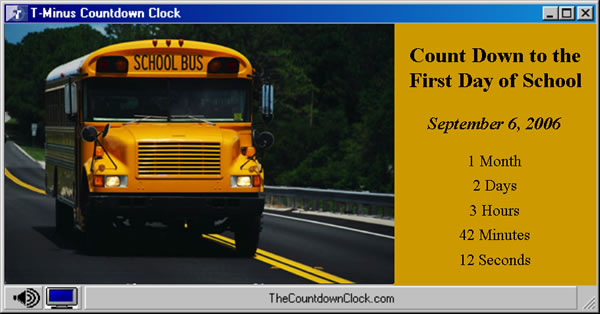 T-Minus First Day Of School Countdown 6.0 software screenshot