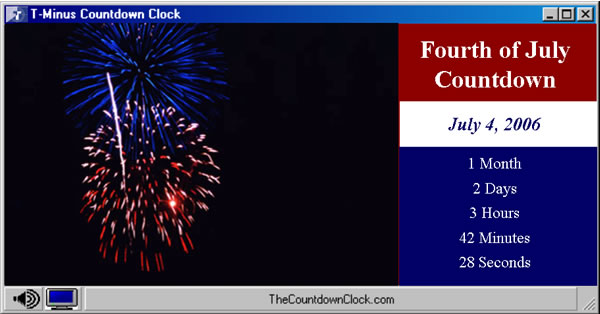 T-Minus Fourth of July Countdown 6.0 software screenshot