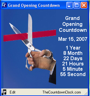 T-Minus Grand Opening Countdown 6.0 software screenshot