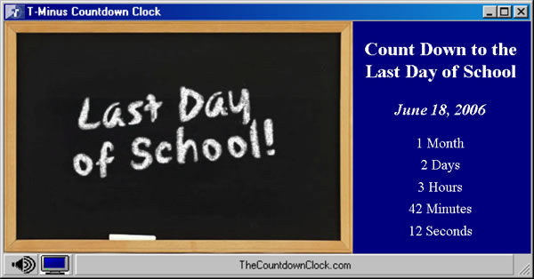 T-Minus Last Day Of School Countdown 6.0 software screenshot