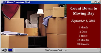 T-Minus Moving Day Countdown 6.0 software screenshot