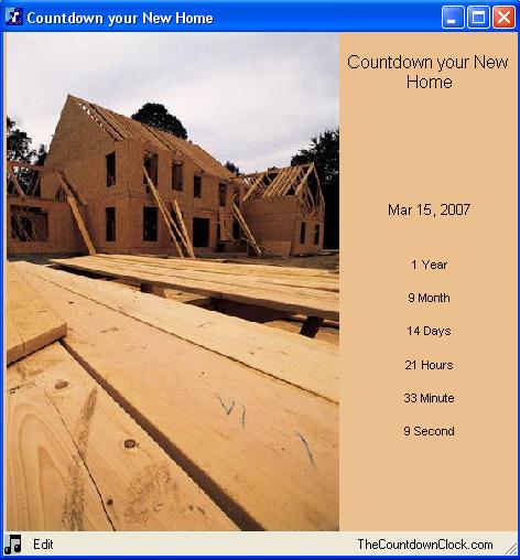 T-Minus New Home Completed Countdown 6.0 software screenshot