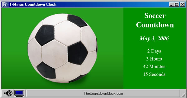 T-Minus Soccer Countdown 6.0 software screenshot