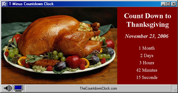T-Minus Thanksgiving Countdown 6.0 software screenshot