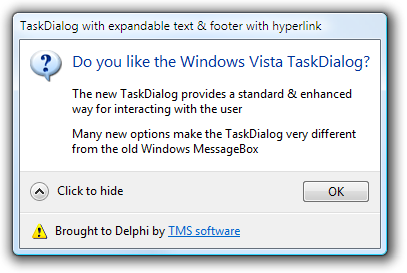 TAdvTaskDialog 1.8.1.1 software screenshot