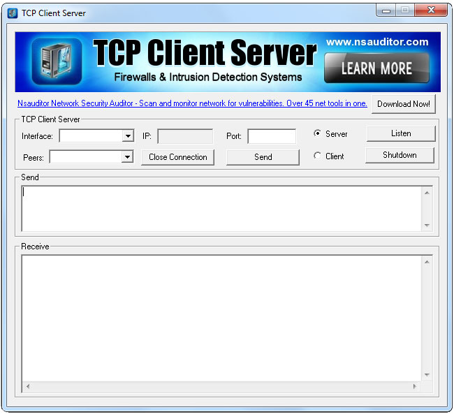 TCP Client Server 1.1.2 software screenshot