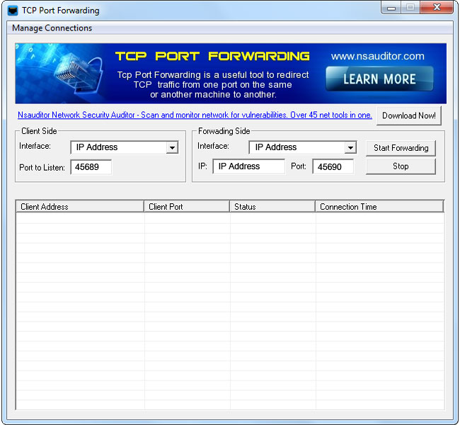 TCP Port Forwarding 1.1.4 software screenshot