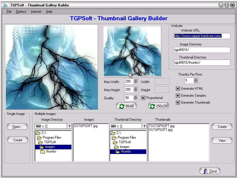 TGPSoft Thumbnail Gallery Builder 1.2 software screenshot