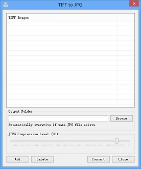 TIFF to JPG 1.0 software screenshot