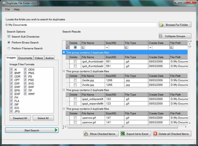 TPD Duplicate File Finder 2.0.0 software screenshot