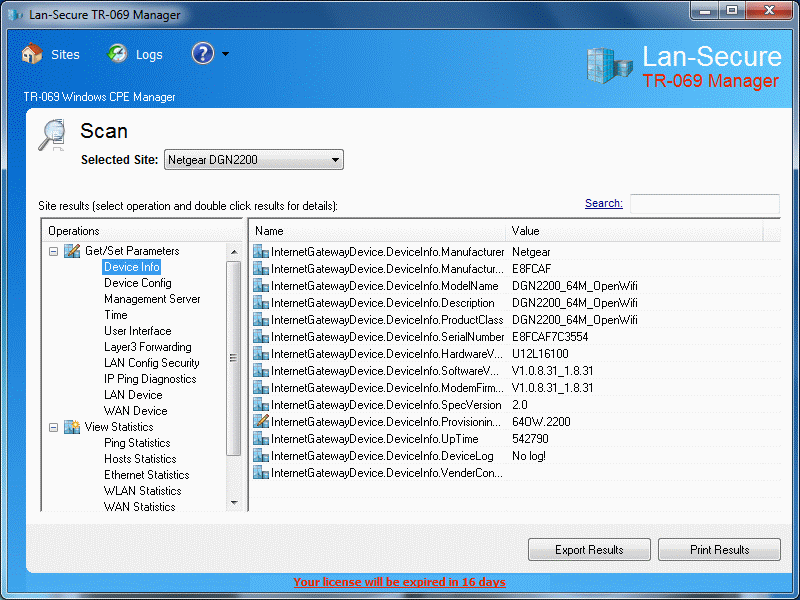 TR-069 Manager 1.4 software screenshot