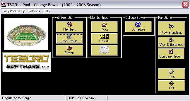 TSOfficePool - College Bowls 1.1.11 software screenshot