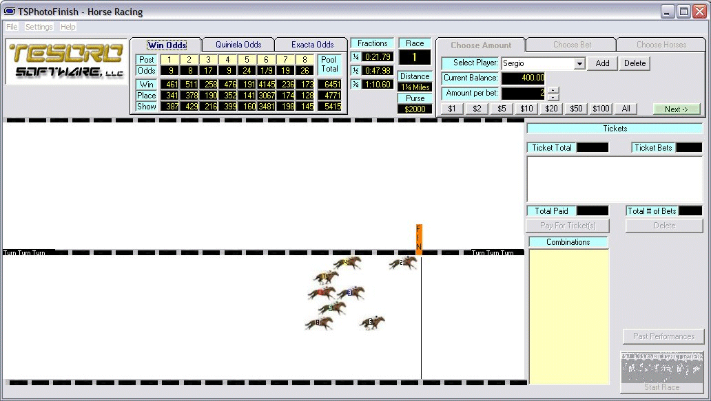 TSPhotoFinish - Horse Racing 1.4 software screenshot