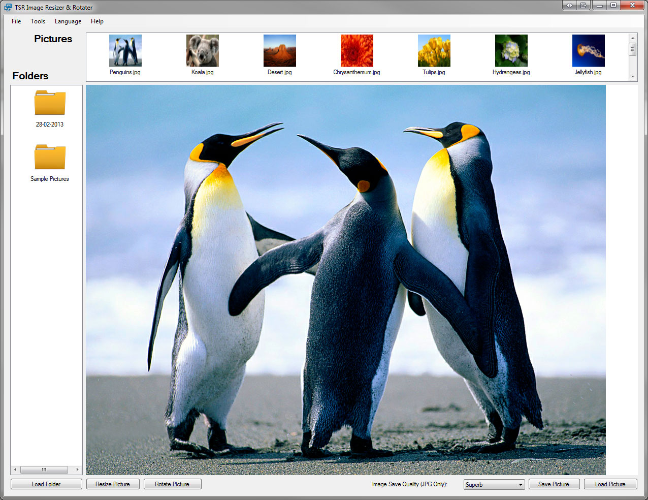 TSR Image Resizer & Rotater Free Version 1.2.3.470 software screenshot