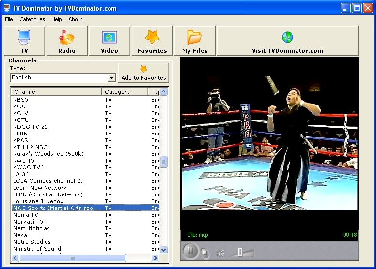 TV Dominator 1.21 software screenshot