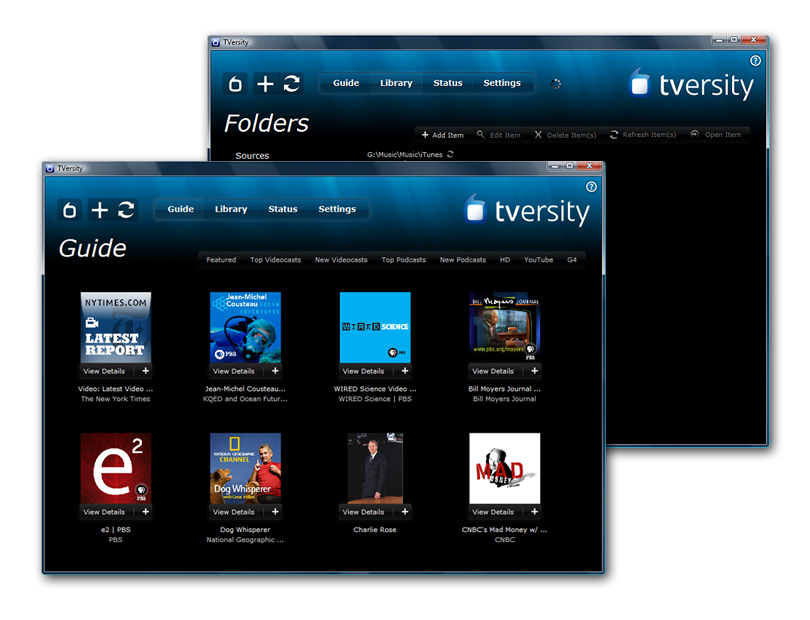 TVersity Media Server 3.7.1 software screenshot