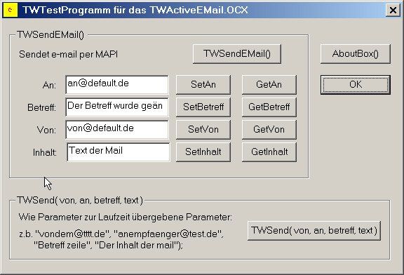 TWActiveEMail 1.0 software screenshot