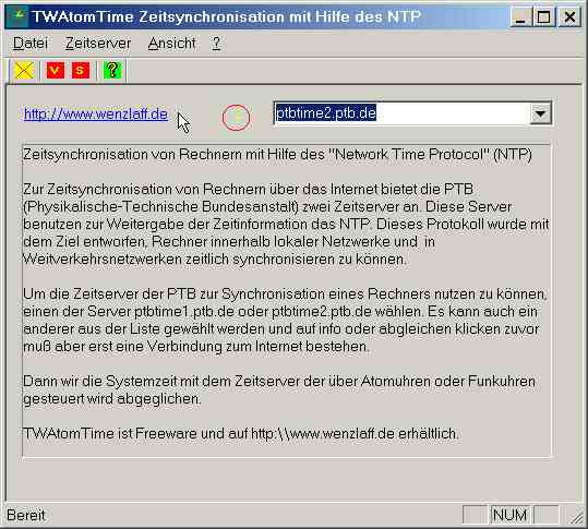 TWAtomTime 1.2 software screenshot