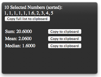Table Calculator 0.3 software screenshot