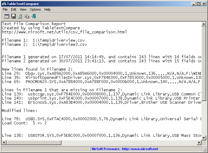 TableTextCompare 1.20 software screenshot