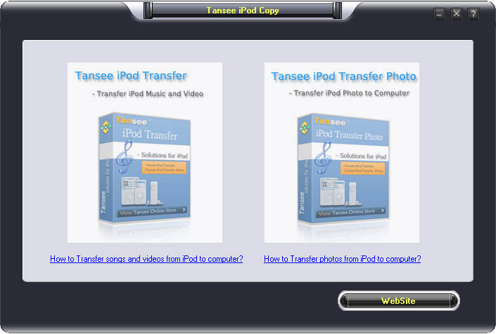Tansee iPod Copy Suite V5.0 5.0 software screenshot