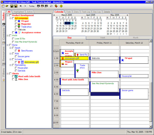 Task Track Analyst 1.3 software screenshot