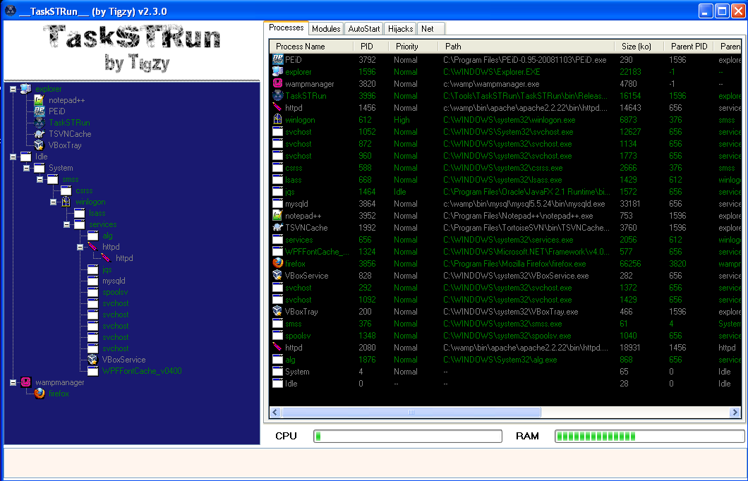 TaskSTRun 2.6.0.0 software screenshot