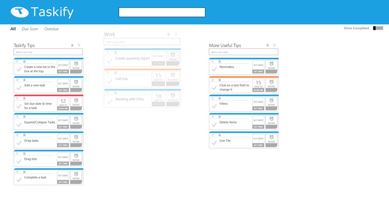 Taskify for Windows 8 1.1.1.0 software screenshot