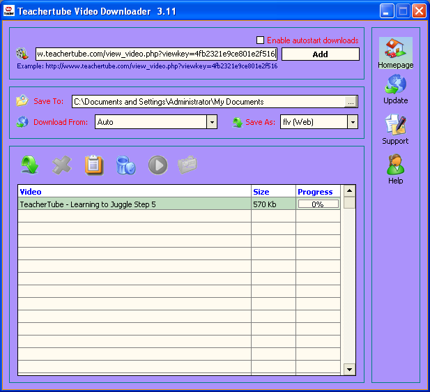 Teachertube Video Downloader 3.24 software screenshot