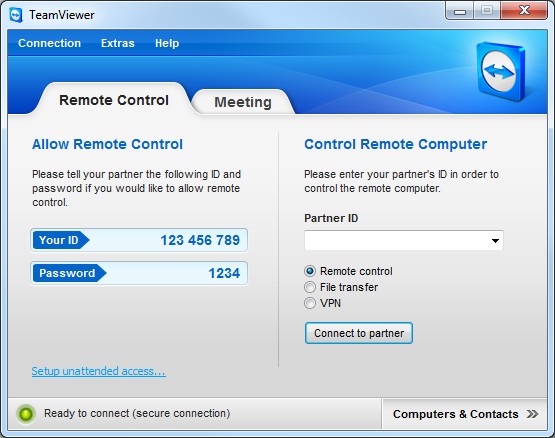 TeamViewer Portable 12.0.78313 software screenshot