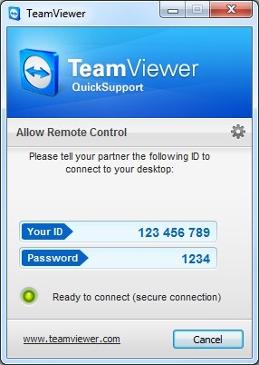 TeamViewer QuickSupport 12.0.78313 software screenshot