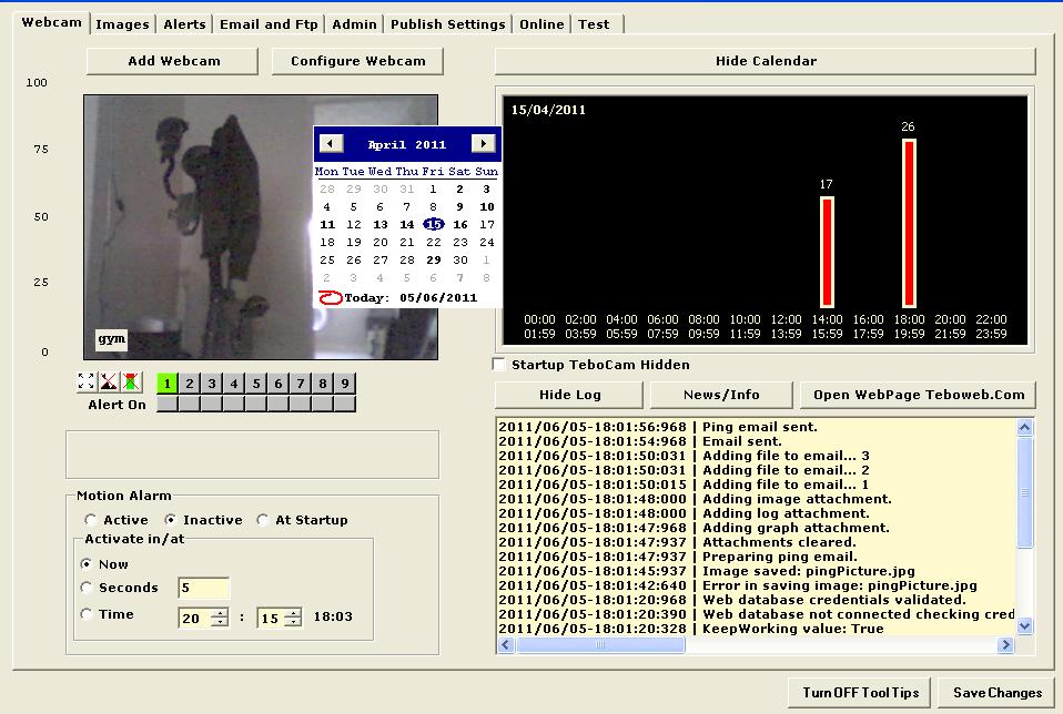 TeboCam 3.1001 software screenshot