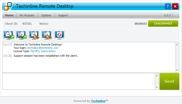 Techinline Remote Desktop 1.6.3.0 software screenshot